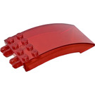 LEGO Rouge transparent Pare-brise 4 x 8 x 2 Incurvé Charnière (46413 / 50339)