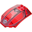 LEGO Transparent Red Windscreen 6 x 8 x 2 Curved with Ogel Skull Logo and Windows (41751)
