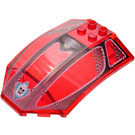 LEGO Transparent Red Windscreen 6 x 8 x 2 Curved with Ogel Skull Logo and Windows (41751 / 42342)