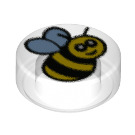 LEGO Transparant Tegel 1 x 1 Ronde met Bee (35380 / 79139)