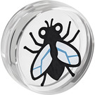 LEGO Transparent Tile 1 x 1 Round with Fly (98138)