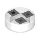 LEGO Transparant Tegel 1 x 1 Ronde met Drie Grijs squares (35380 / 103726)