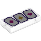 LEGO Transparent Tile 1 x 2 with Playing Cards with Groove (3069 / 78970)