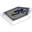 LEGO Transparent Fliese 2 x 3 Pentagonal mit Centaur Charge Power Schild (22385 / 33778)