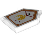 LEGO Transparent Tile 2 x 3 Pentagonal with Chicken Power Power Shield (22385)
