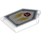LEGO Transparent Fliese 2 x 3 Pentagonal mit Take Off Power Schild (22385 / 24616)
