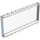 LEGO Transparent Windscreen 1 x 10 x 4 with Bright Light Blue Stripes (Both Ends) Sticker