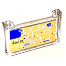 LEGO Transparant Voorruit 1 x 6 x 3 met Route Map of Line 55 Sticker (64453)