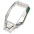 LEGO Transparent Windscreen 10 x 6 x 2 with Gold, Green and Silver Outline Sticker (35269)