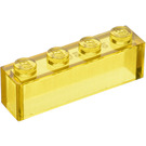 LEGO Transparent Yellow Brick 1 x 4 without Bottom Tubes (3066 / 35256)