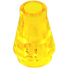 LEGO Giallo trasparente Cono 1 x 1 senza scanalatura superiore (4589 / 6188)