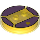 LEGO Transparant Geel Dimensions Stand met purple panels met Geel Star  (18868 / 19981)