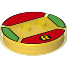 LEGO Transparent Yellow Dimensions Stand with 'R' symbol (Robin) (18868 / 19981)