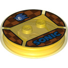 LEGO Transparent Yellow Dimensions Stand with 'SONIC' on checkerboard panels (18868 / 19981)