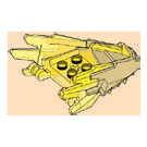 LEGO Transparent Yellow Dragon Head Jaw with Tan Section