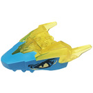 LEGO Transparent Yellow Dragon Head Upper Jaw with Transparent Yellow Horns and Dark Blue Highlights