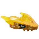 LEGO Transparant Geel Draak Upper Jaw Pearl Gold Gezicht met Blauw Ogen en Wit Lightning (82276)