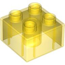LEGO Transparent Yellow Duplo Brick 2 x 2 (3437 / 89461)