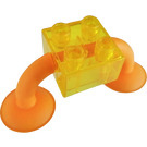 LEGO Transparent Yellow Duplo Brick 2 x 2 with Suction Cups