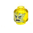 LEGO Jaune Transparent Tête avec Argent Angry Face (Clou de sécurité) (3626 / 78101)