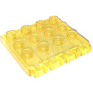 LEGO Gennemsigtig gul Hængsel Plade 4 x 4 Køretøj Tag (4213 / 30001)