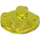 LEGO Transparent Yellow Plate 2 x 2 Round with Rounded Bottom (2654 / 28558)