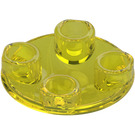 LEGO Transparent Yellow Plate 2 x 2 Round with Rounded Bottom (2654 / 28558)