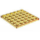 LEGO Transparent Yellow Plate 6 x 6 (3958)
