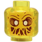 LEGO Gennemsigtig gul Scrimper Minifigur Hoved (Forsænket solid knops) (3626 / 66679)