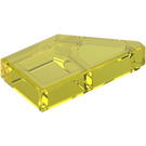 LEGO Transparent Yellow Tile 1 x 2 45° Angled Cut Left (5091)