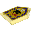 LEGO Jaune transparent Tuile 2 x 3 Pentagonal avec Bulldozer Power Bouclier (22385 / 29225)