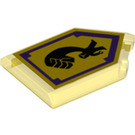 LEGO Transparentes Gelb Fliese 2 x 3 Pentagonal mit Mightiness Power Schild (22385 / 24483)