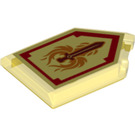 LEGO Transparentes Gelb Fliese 2 x 3 Pentagonal mit Phoenix Blaze Power Schild (22385 / 24567)
