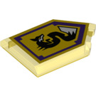 LEGO Transparent Yellow Tile 2 x 3 Pentagonal with Spirit Fox Power Shield (35341)