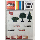 LEGO Trees and Signs (1971-versjon med granulerte trær og 4 klosser) 990-1 Byggeinstruksjoner