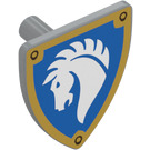 LEGO Triangular Shield (Short) with White Horse on Blue and Gold Border (3846 / 112476)