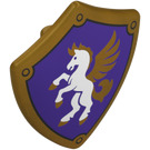LEGO Triangular Shield with Spiked Top with Winged Horse on Dark Purple (4972 / 112377)