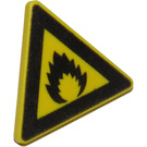 LEGO Triangulär Sign med Extremely Flammable (Flamma) med delat fäste (30259)