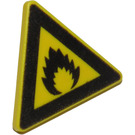 LEGO Dreieckig Sign mit Extremely Flammable (Flamme) mit geteiltem Clip (30259)