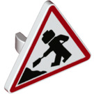 LEGO Triangulaire Sign avec Minifigure digging avec Clip ouvert en 'o' (30259 / 78290)