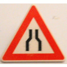 LEGO Dreieckig Sign mit Road Narrows sign mit geschlitztem Clip (30259)