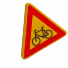 LEGO Triangulär Sign med Warning Cycle sign med delat fäste (30259)