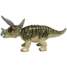 LEGO Triceratops with Olive Green and Dark Brown Stripes on Back