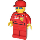 LEGO Truck Driver Ferrari Team with Torso Sticker Minifigure