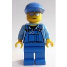 LEGO Truck Driver with Silver Sunglasses and Blue Overalls Minifigure