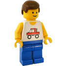 LEGO Trucker with Blue Legs and Brown Hair Minifigure