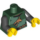 LEGO Tunic Torso met Dier Skull, Quartered met Lighter Green (76382 / 88585)
