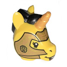 LEGO Unicorn Head with Black Mane and Copper Armor (70751)