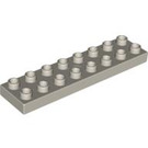 LEGO Very Light Gray Duplo Plate 2 x 8 (44524)