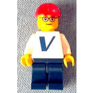 LEGO Vestas Engineer avec Glasses avec Vestas logo Autocollant Figurine